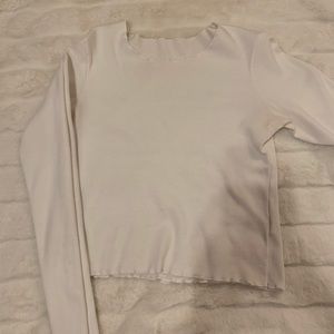 Tight white crop long sleeve